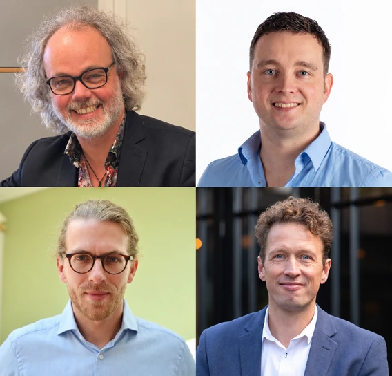 Portretfoto's van de vier experts van Biobased Amsterdam